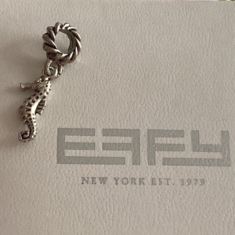 NWOT - EFFY Dark Silvertone Seahorse Hanging Slider Charm